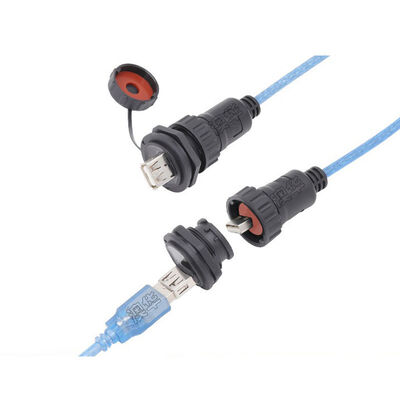 購入 IP67 防水 UV 耐性 RJ45 パネル型信号接続器 室外用 90 度角度設計 オンライン製造