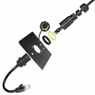 IP67定格の屋外PA66ナイロンRJ45防水コネクタ、125V動作電圧、耐UV性
