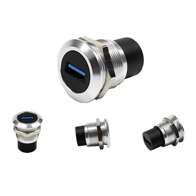 IP67 防水パネルマウントコネクタ ロープ付きコップリングと工業電子機器用PA66ナイロン材料