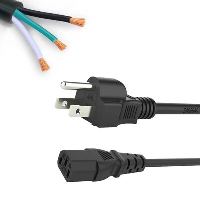4.8mm ピン径 10/250 定格電流および電圧 UL 認証済み電源プラグ AC 電源コネクタ