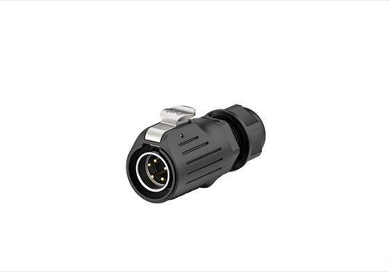 LP20 5ピン防水コネクタ 10A IP67 フランジマウント